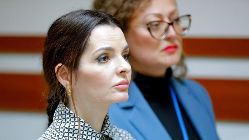 Глава Гагаузии Евгения Гуцул в суде сектора Буюкан в Кишиневе