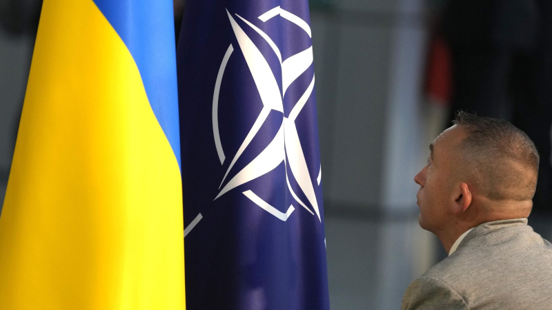 Флаги Украины и НАТО