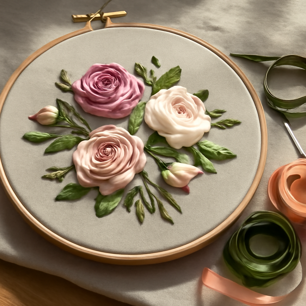 вышивка лентами