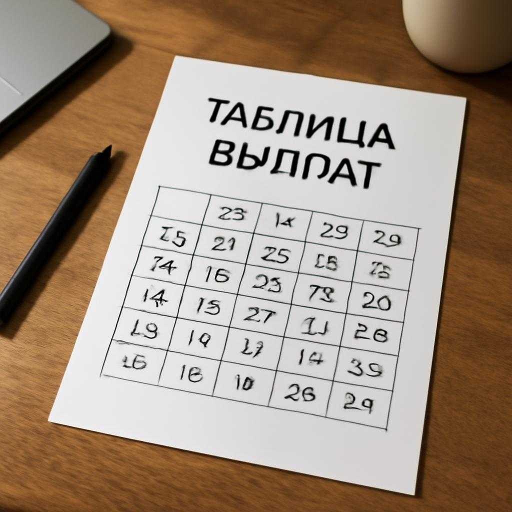 таблица выплат