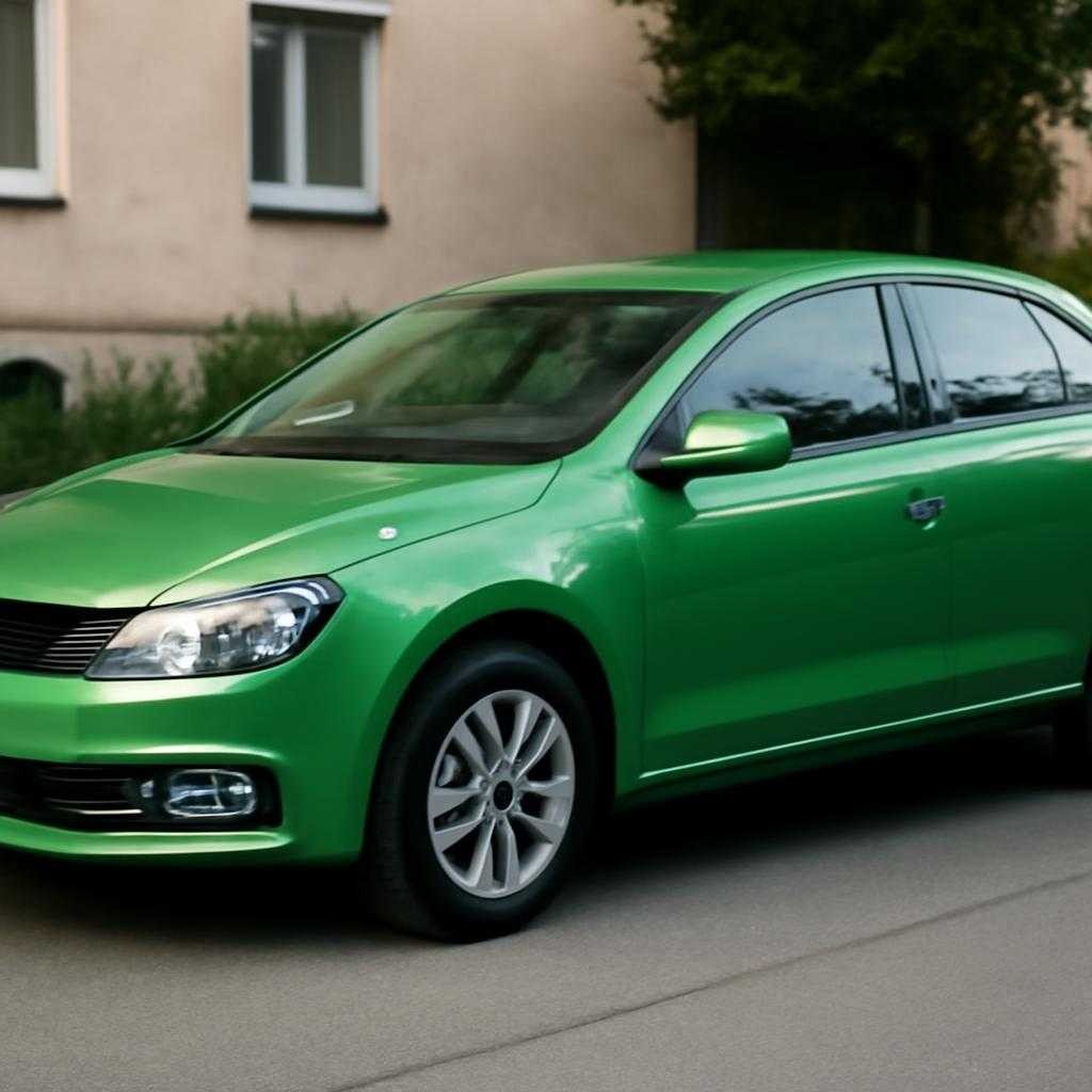 зелёный автомобиль