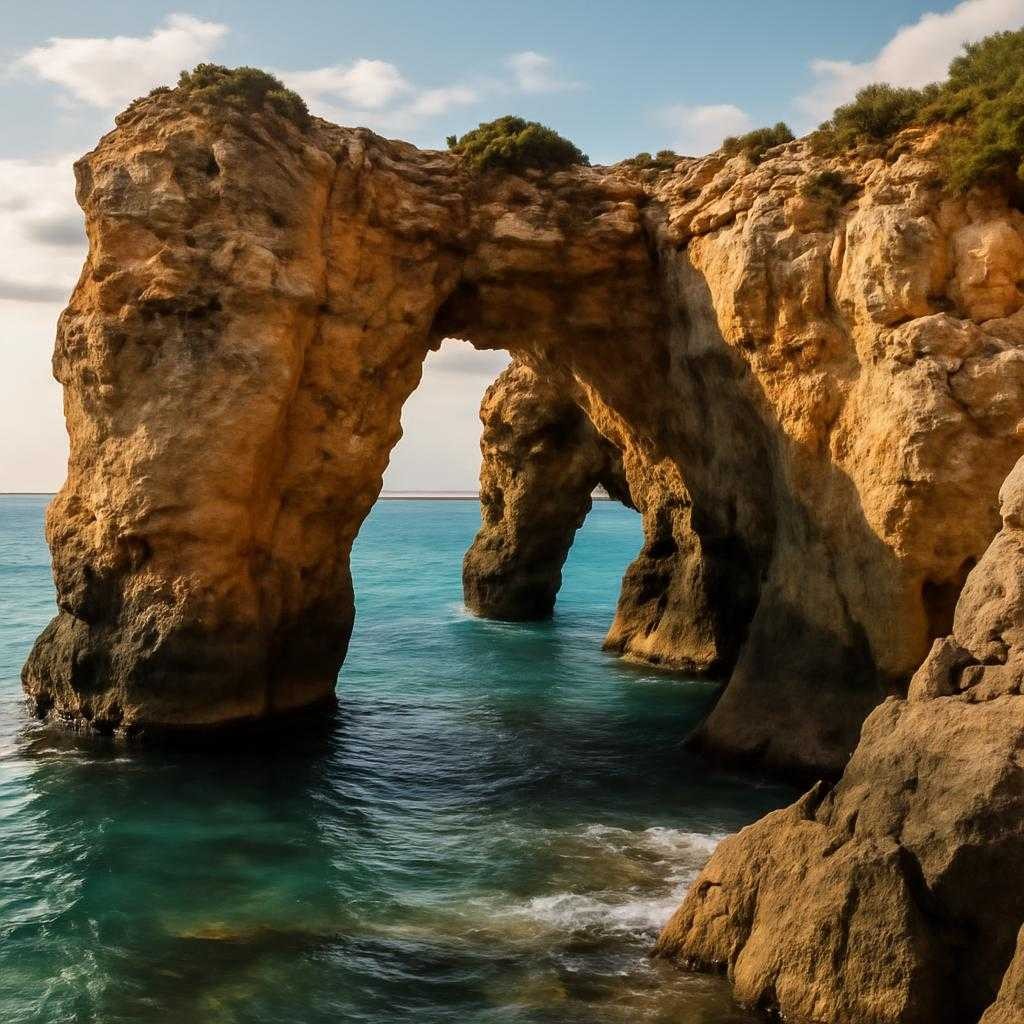 каменные арки в прибрежных скалах