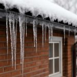 Ледяные бахромы на краях крыш и условия их появления