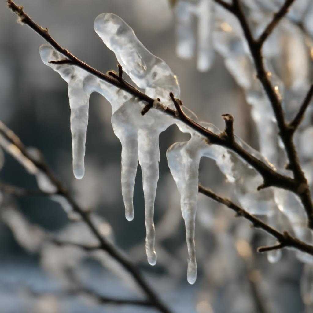 ледяные наросты на ветках