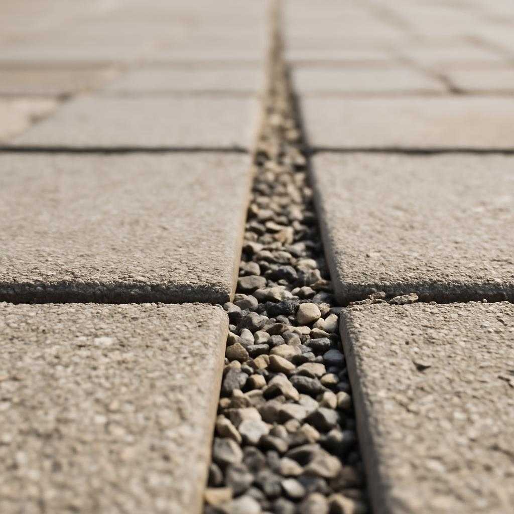 мелкий щебень в швах плитки