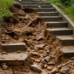 Почему после ливней склон покрывается оползневыми ступенями