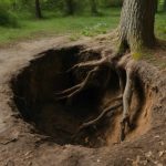 Почему земля проседает рядом со старыми корнями деревьев