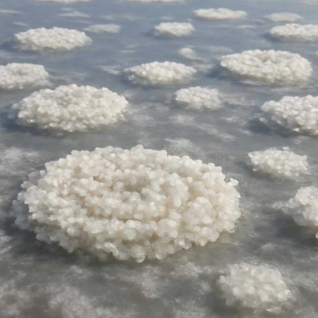 розетки соляных кристаллов на морском льду