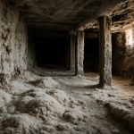 Соляные корки на стенах заброшенных шахт