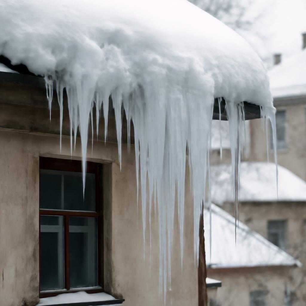 тяжелые наледи на крышах