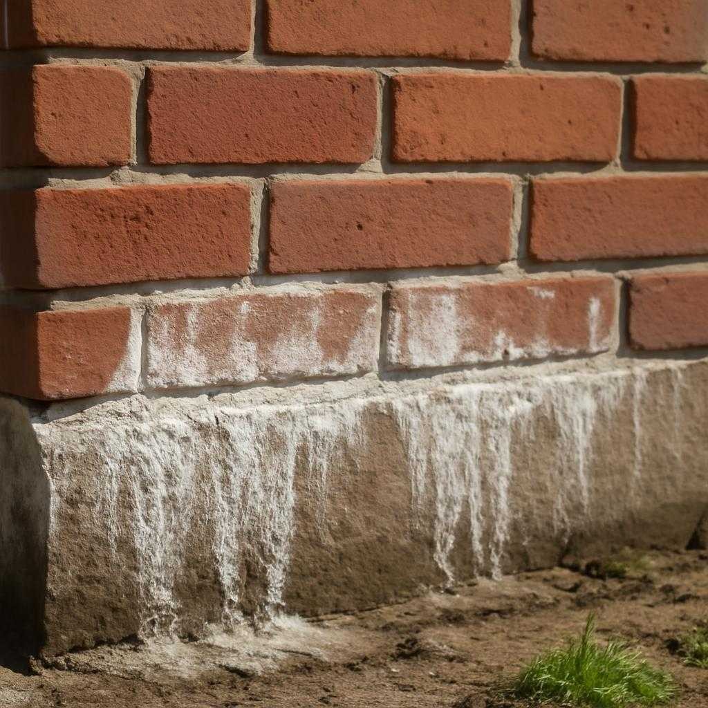 минеральные разводы на кирпичных цоколях