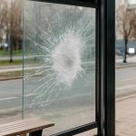 Как туман выявляет неровности на стеклянных остановочных павильонах