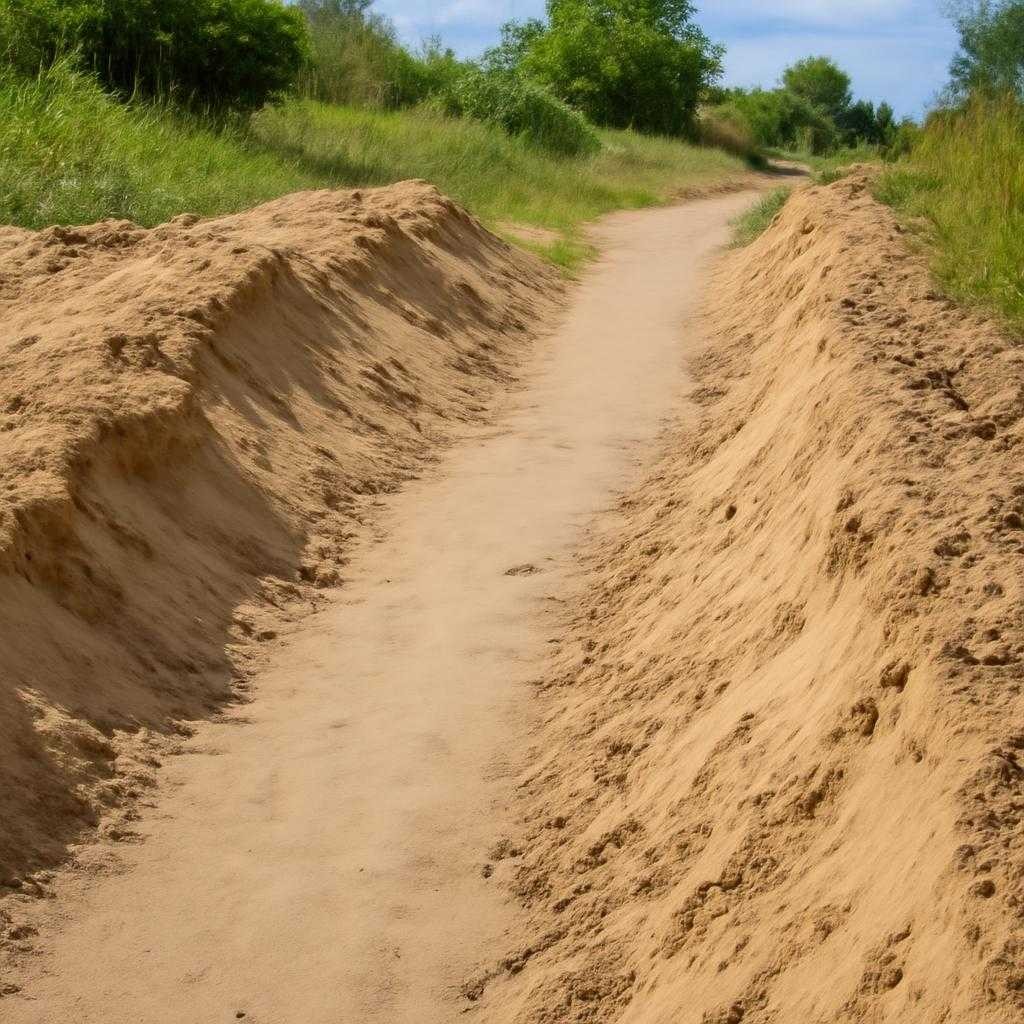 песчаные гряды вдоль дорожек
