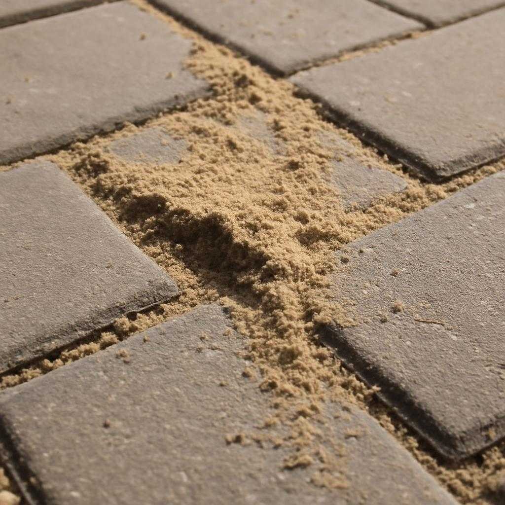песок на мостовых швах