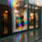 Причины радужных кромок на мокрых витринных стеклах