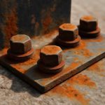 Ржавые пятна на крепежах уличных конструкций и их происхождение