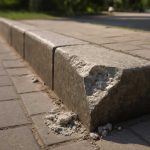 Как мороз меняет вид сколов на гранитных бордюрах зимой
