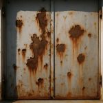 Как туман выявляет следы коррозии на металлических воротах
