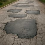 Как дождь выявляет старые заплатки на дорожном покрытии