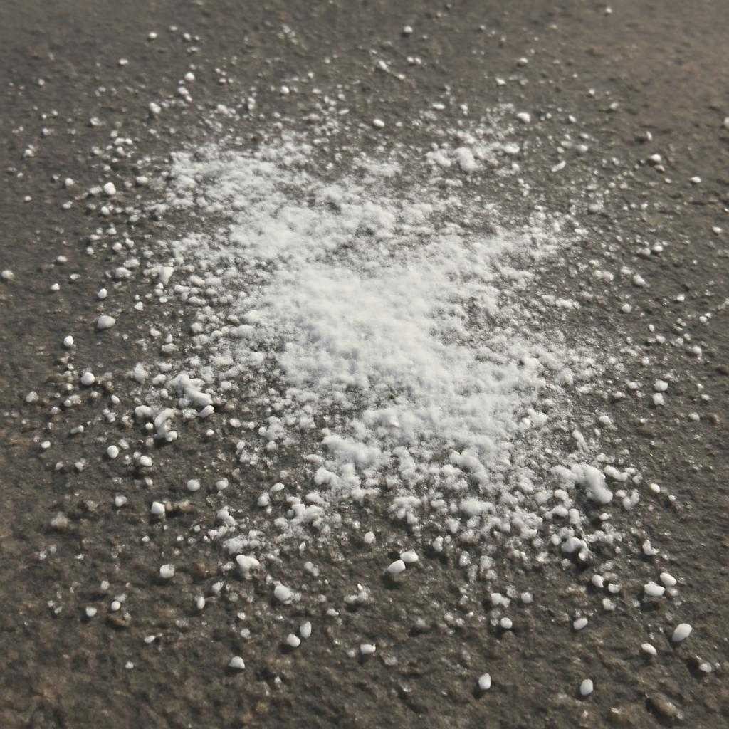 светлые соли на асфальте