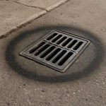 Почему вокруг ливневых решеток во дворе видны темные кольца