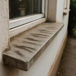 Темные разводы на наружных подоконниках после сильного ливня