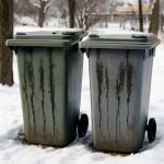 Откуда появляются темные следы на пластиковых урнах зимой