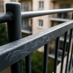 Как иней выявляет царапины на металлических ограждениях балконов