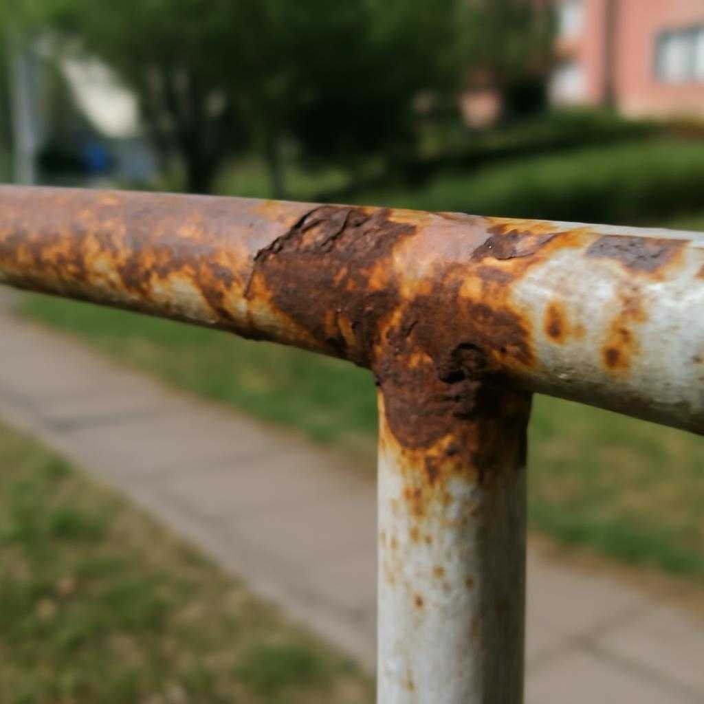 видимость коррозии на дворовых поручнях