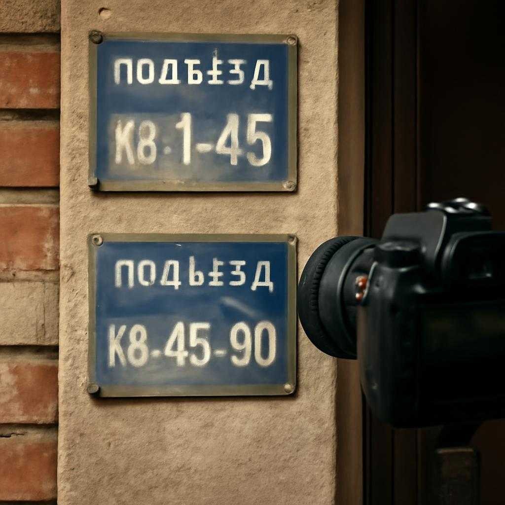 выцветшие участки на табличках подъездов