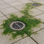 Зеленые пятна на плитке возле водостоков и причины их появления