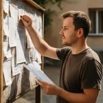 Как сильный ветер расшатывает крепления дворовых объявлений на щитах