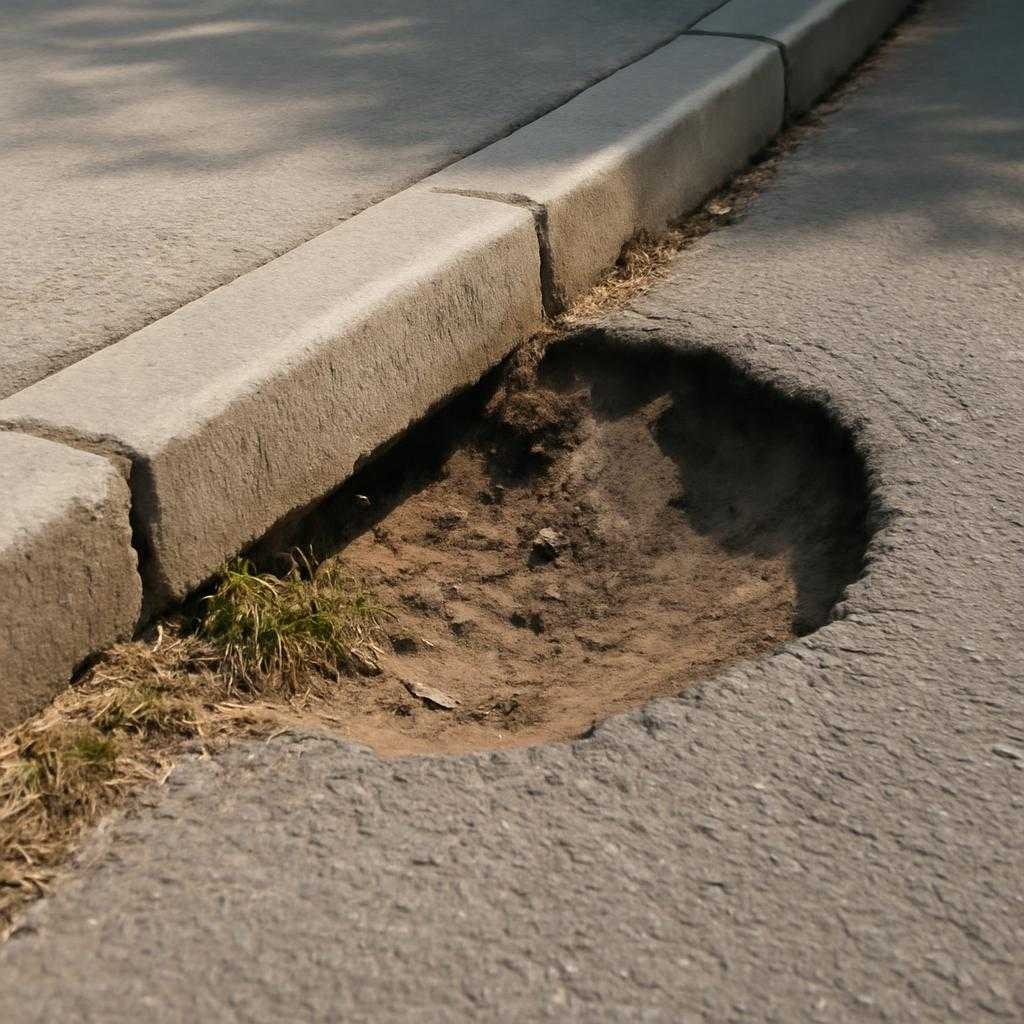 просадки возле бордюров