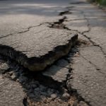 Мороз и расслоение асфальта во дворовых проездах