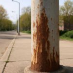 Причины ржавых следов на опорах наружного освещения
